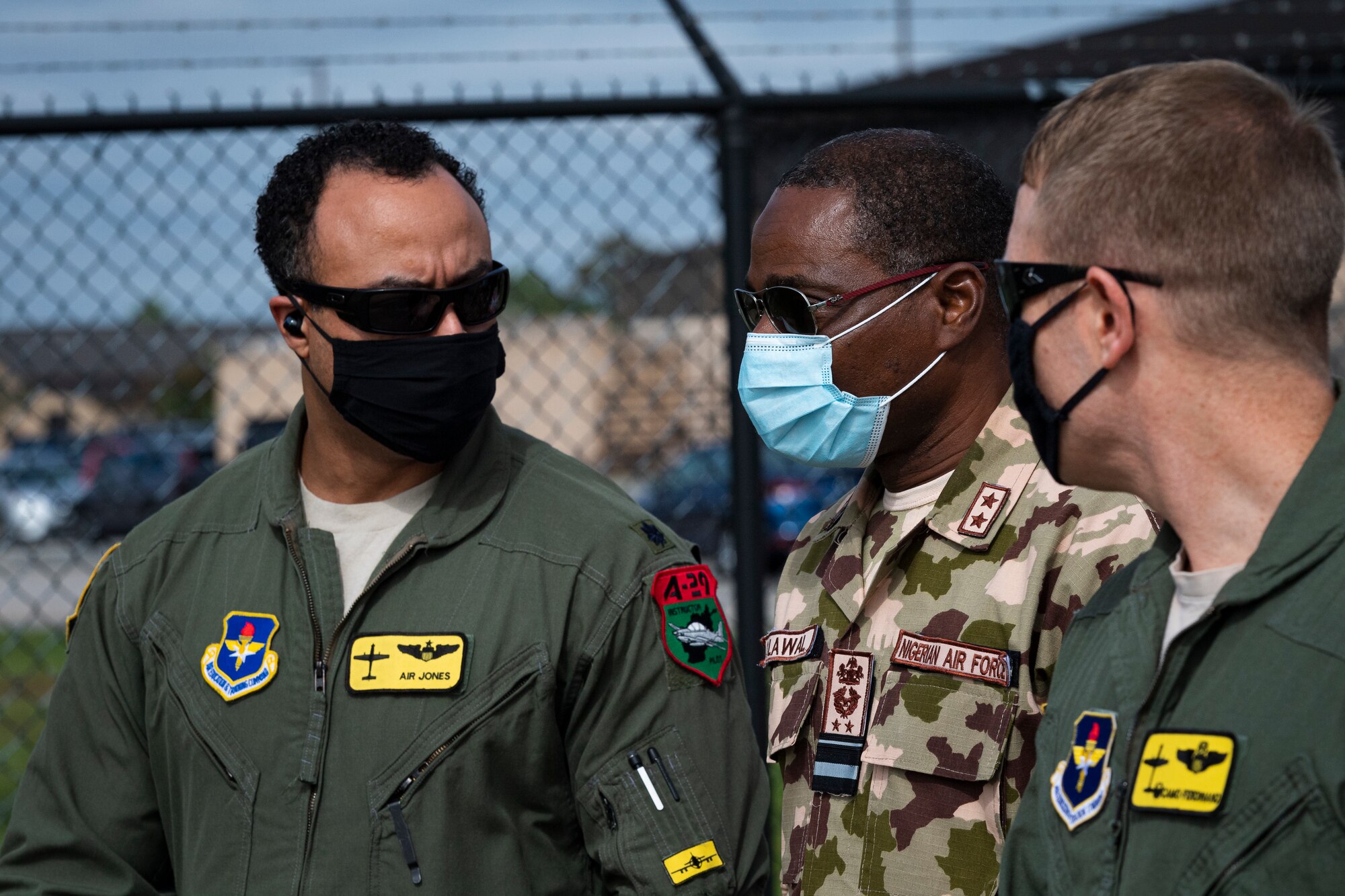 A photo of Airmen having a conversation