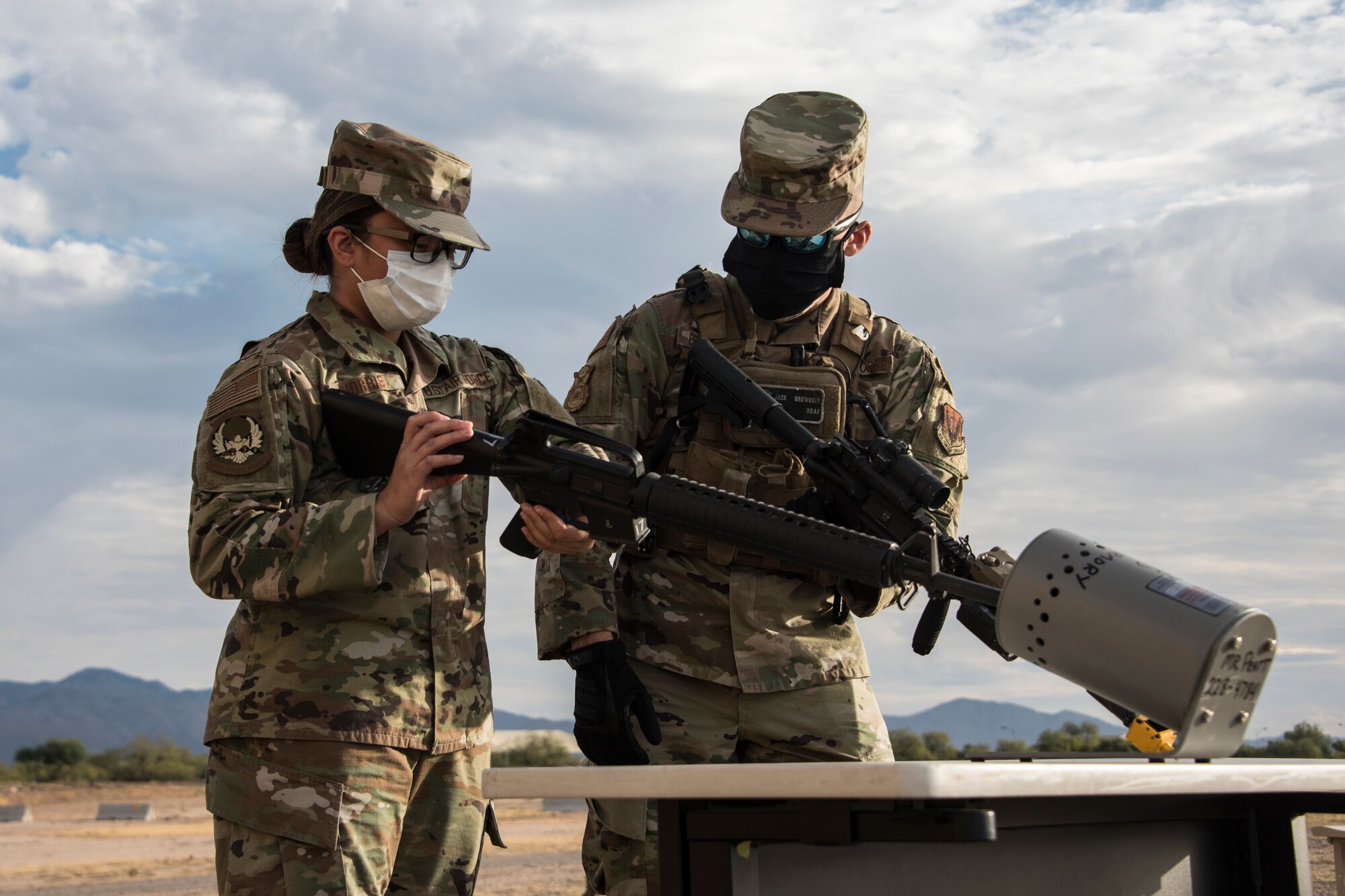A photo of Airmen setting up for exercise