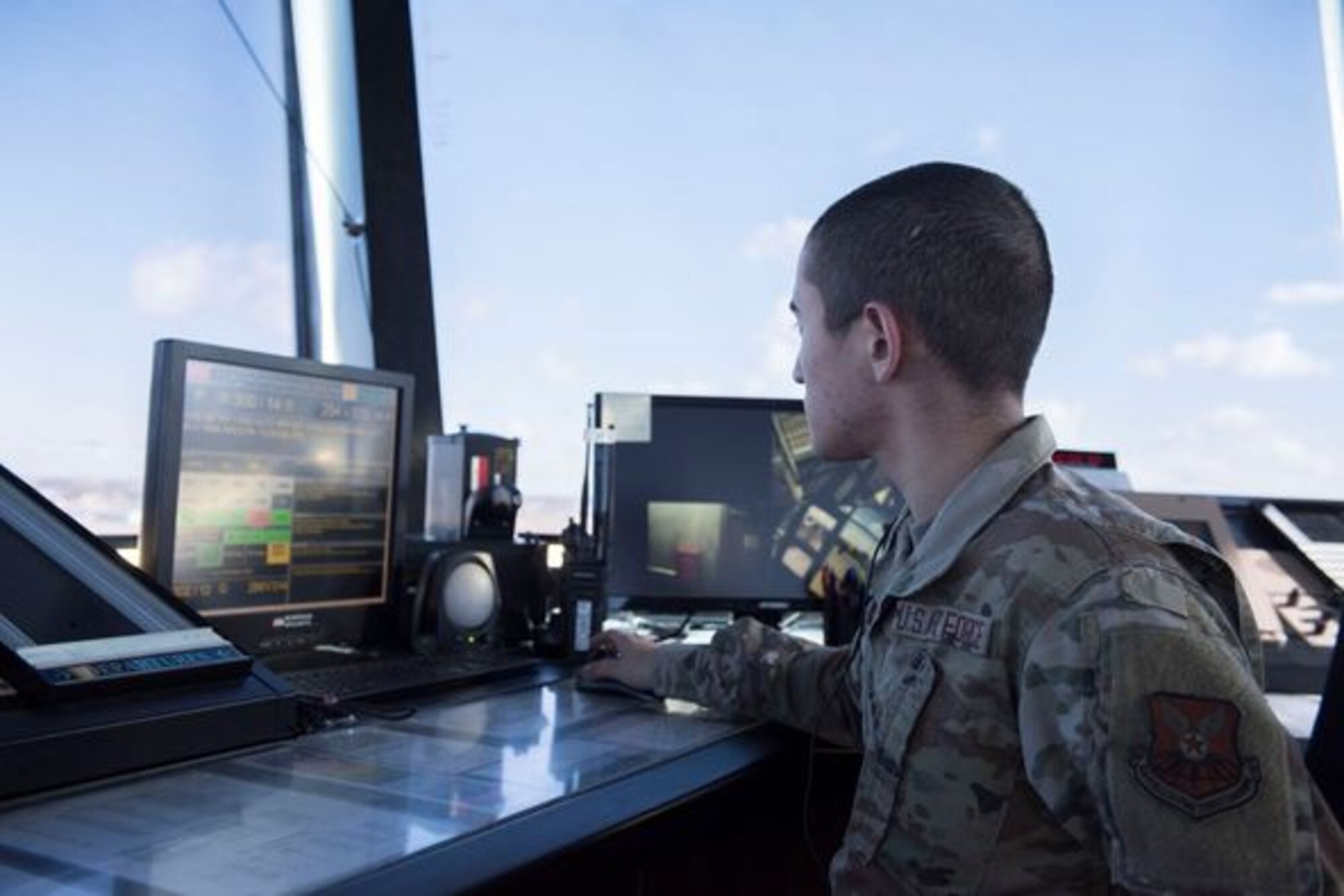 Airman 1st Class John Schmidt is an air traffic control apprentice with the 5th Operational Support Squadron. He works with his supervisors to learn how to effectively direct B-52s in their daily operations.