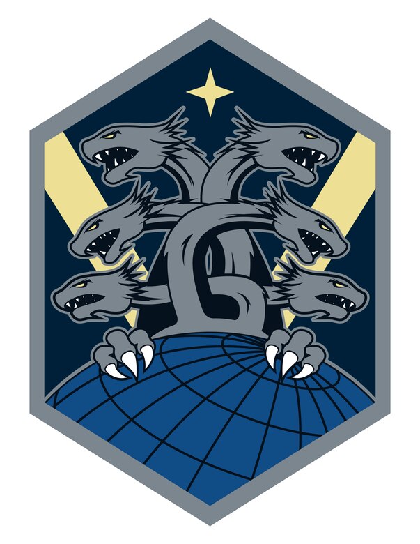Six-headed hydra emblem.