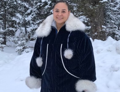 Staff Sgt. Samantha Dehling, the supply sergeant for the 49th Missile Defense Battalion, Alaska Army National Guard, stands for a photo at her home in Delta Junction on Oct. 30, 2020