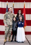 Command Sgt. Maj. James D. “Dusty” Jones poses with his family following a change of responsibility ceremony held Feb. 5, 2019. Jones has been selected as the Senior Enlisted Leader (SEL) for the West Virginia National Guard, effective Nov. 5, 2020. (U.S. Army National Guard photo by Bo Wriston)