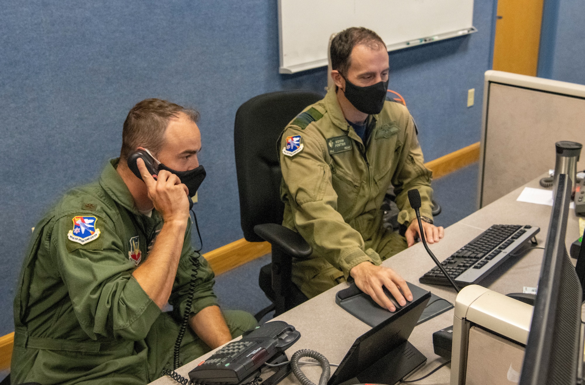 Air operations center workers