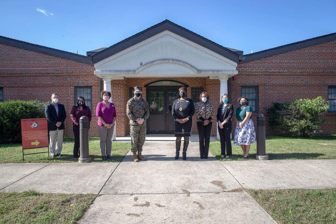 The 19th Sergeant Major of the Marine Corps, Sgt. Maj. Troy E. Black, speaks with the Marine Corps Community Services, Transition Readiness Seminar leadership at Marine Corps Base Quantico, V.A., Nov. 2, 2020. The visit allowed Black to hear directly from the leadership responsible for helping Marines and their families’ transition to life beyond the Corps by providing the resources and tools needed to reach their personal goals. Transitioning out of the Marine Corps is a step every Marine will take be it in four years or in thirty. (U.S. Marine Corps photo by Sgt. Victoria Ross)