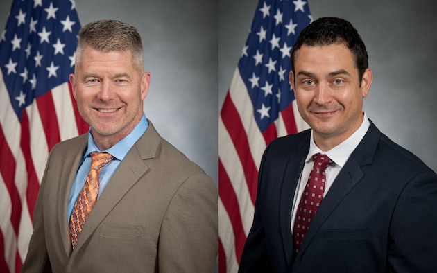 Dr. John Hinck (left) and Dr. Steven Davis, Air University assistant professors of leadership for the Leader Development Course for Squadron Command, won the International Leadership Association’s 2020 SAGE Most Publishable Leadership Education Paper award for their study on the positive impact the course is having on students. (Courtesy photos)