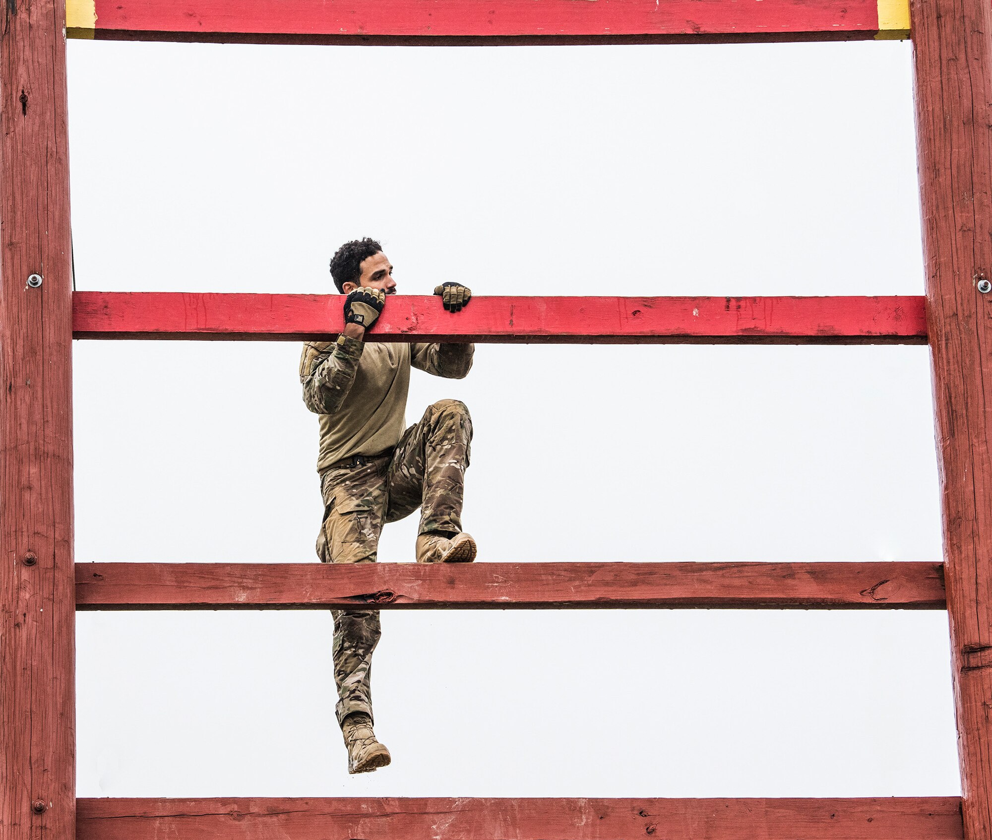 Airmen Climbs ladder