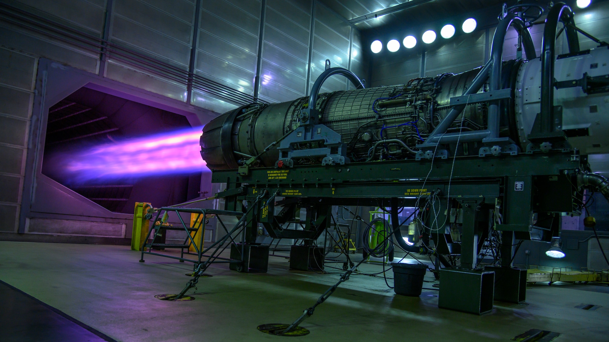 An F-16 Fighting Falcon engine runs at full afterburner at Misawa Air Force Base, Japan, Sept. 29, 2020. The flight completes operational testing, troubleshooting and the repairing of 160 engines across five fighter squadrons in three fighter wings (U.S. Air Force photo by Airman 1st Class China M. Shock)