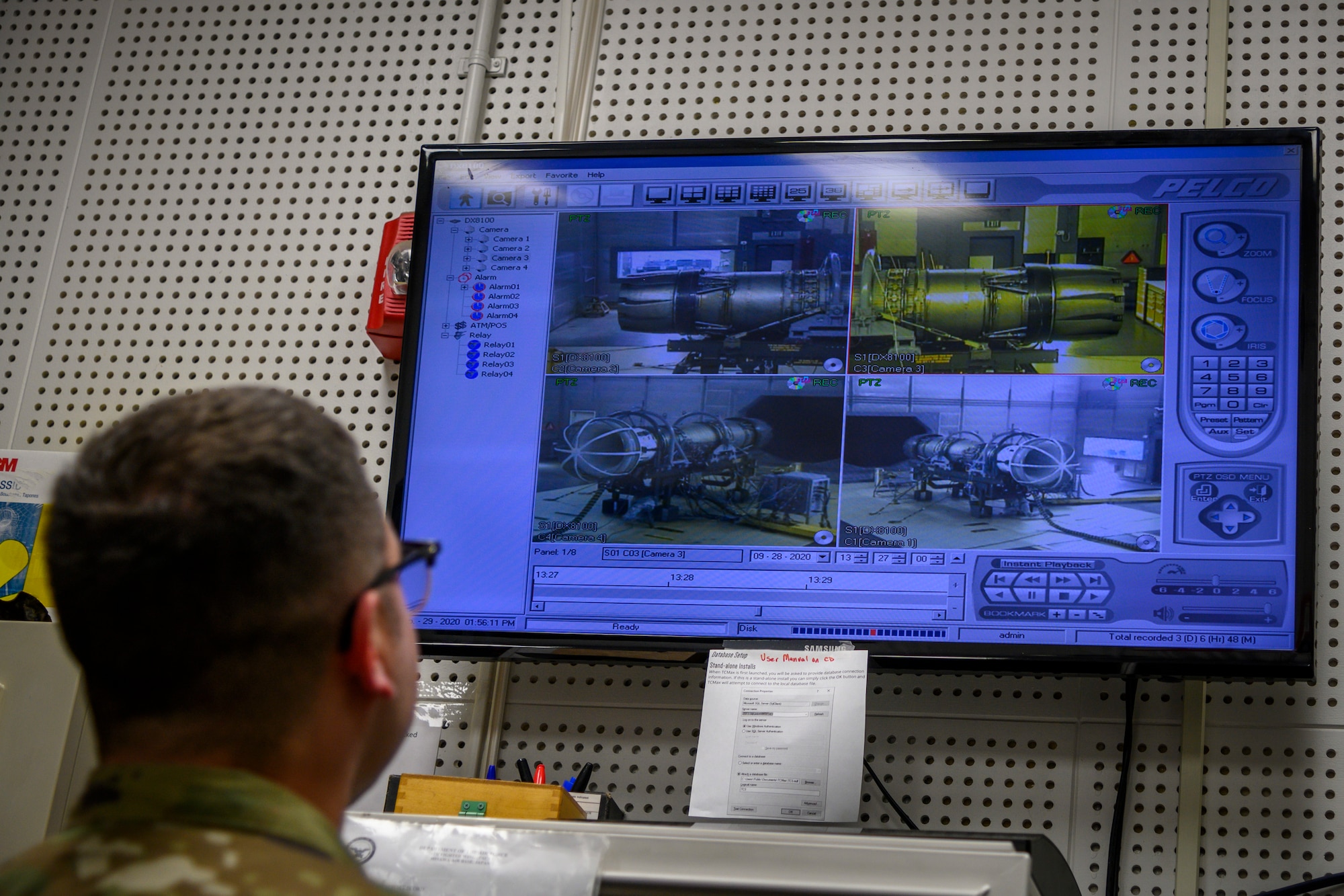 U.S. Air Force Staff Sgt. Mark Basaldua, a 35th Maintenance Squadron test cell aerospace propulsion journeyman, watches an F-16 Fighting Falcon engine inspection at Misawa Air Force Base, Japan, Sept. 29, 2020. By ensuring every engine installed in an F-16 is serviceable and operating at acceptable performance levels, the test cell aerospace propulsion flight contributes directly to the ‘Fight Tonight’ mission on the Korean Peninsula, the crucial Wild Weasel suppression of enemy air defenses mission and any day-to-day deterrence efforts. (U.S. Air Force photo by Airman 1st Class China M. Shock)