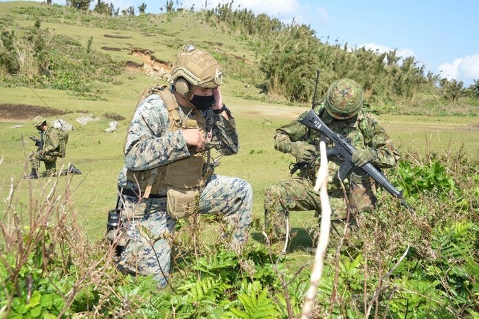 A Joint Terminal Attack Controller embedded with Japan’s Amphibious Rapid Deployment Brigade as U.S. Marines teamed up with the ARDB to conduct an amphibious assault on Gaja-Jima, a small uninhabited island off the coast of mainland Japan, as part of Keen Sword, Nov. 1.
