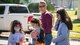 Chaplain (Maj.) Michael Johnson, 2nd Bomb Wing deputy wing chaplain, and his daughters, Erin, Megan and Grace use the sanitizer station during the Trunk or Treat event at Barksdale Air Force Base, La., Oct. 31, 2020.