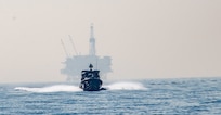 Maritime Expeditionary Security Squadron (MSRON) 11 conducts a security site survey off the coast of Long Beach, California.