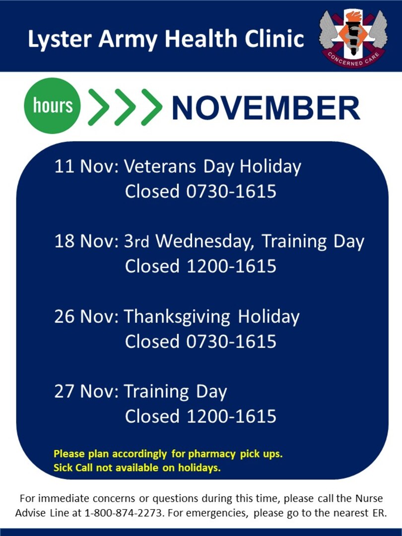 November Holiday Hours