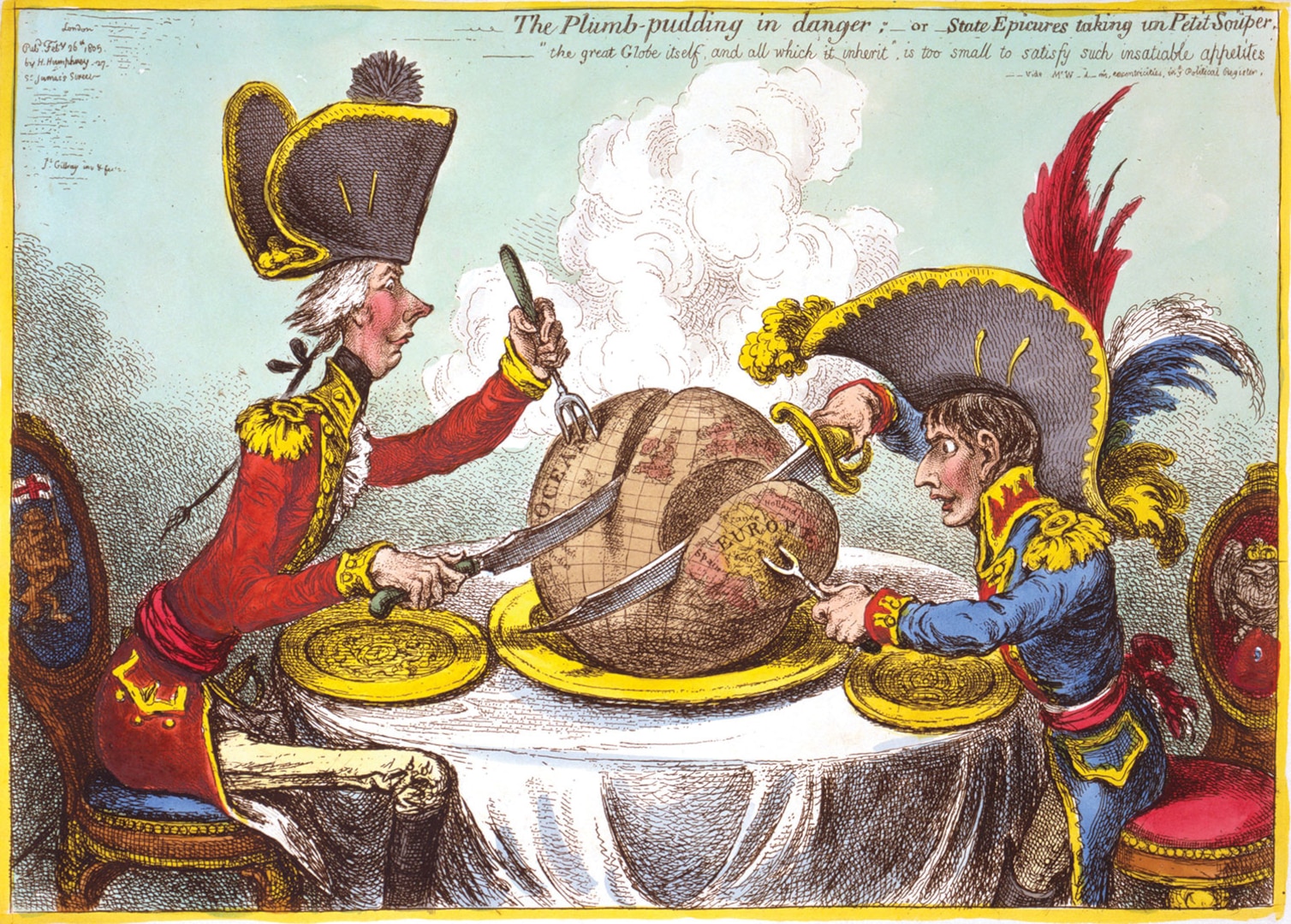 Figure 2.1. Britain (William Pitt) and Napoleon Carving Up the World. Source: James Gillray, The Plumb-Pudding [sic] in Danger (London: H. Humphrey, 1805).