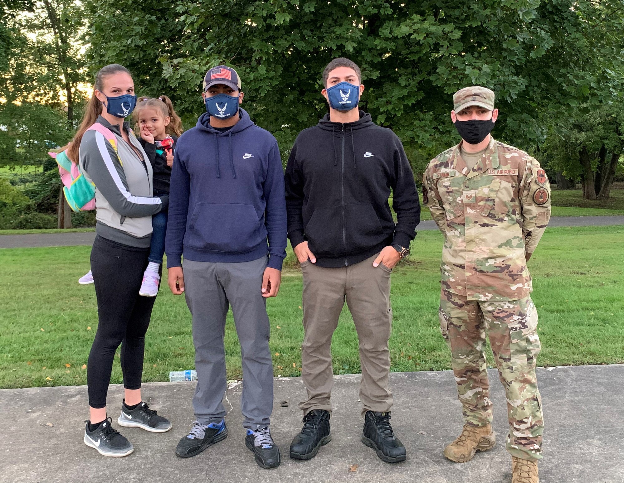 The Jimenez family decided to join the Air Force as a team following difficult circumstances during COVID-19. Richard, second from the left, had started a small business in 2019 and was doing well.