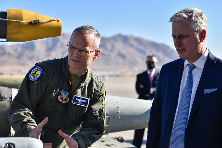 Ambassador O’Brien and Mike Lee, Utah’s U.S. Senator, interacted with Airmen one-on-one and were briefed on how they support the Air Force mission to train the best warfighters worldwide from an Airmen’s perspective.