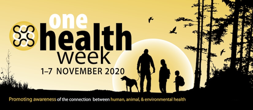 Observed during the first week of November, One Health Week strives to raise awareness around the world to highlight the need for comprehensive public health using the One Health approach. (Courtesy graphic by U.S. Army Public Health Center)