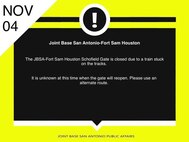Gate Closure at JBSA-Fort Sam Houston