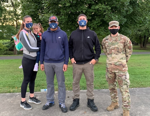 The Jimenez family decided to join the Air Force as a team following difficult circumstances during COVID-19. Richard, second from the left, had started a small business in 2019 and was doing well.