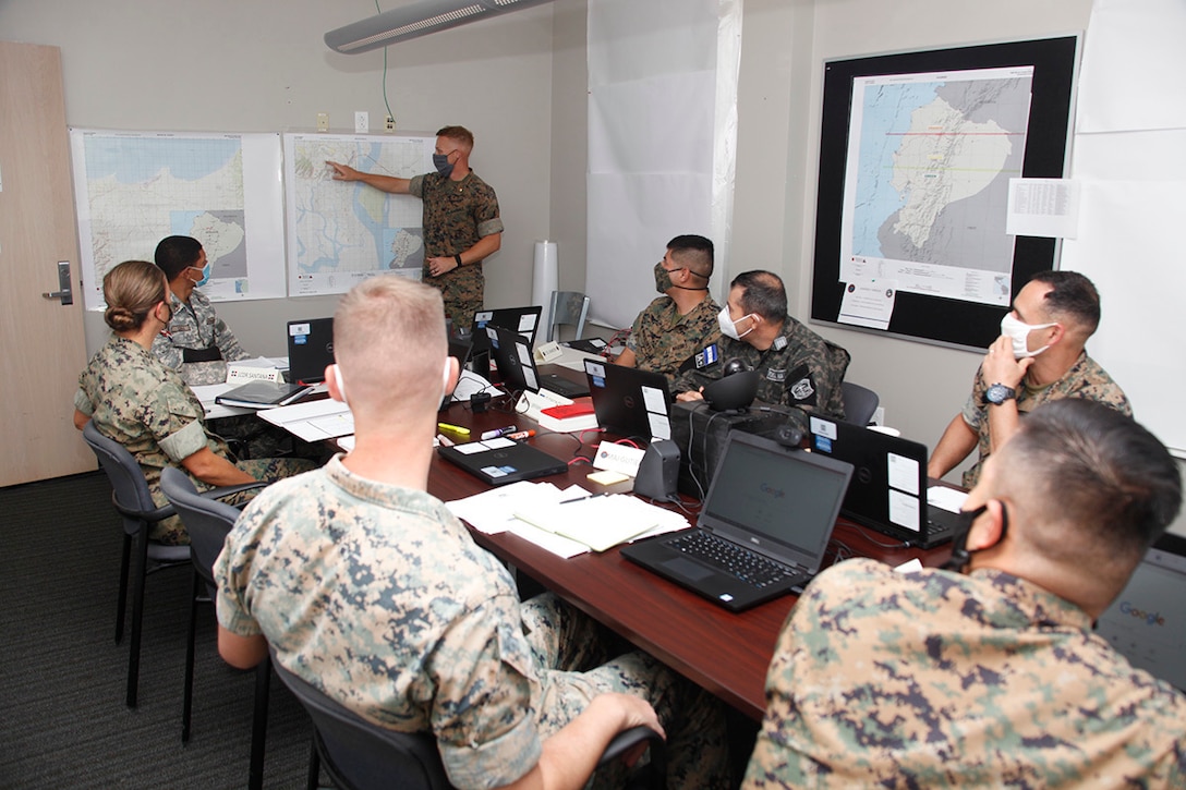 U.S. Marines and Japan Maritime Self-Defense Force personnel prepare aircraft during Exercise Keen Sword 2021.