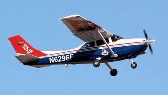 A CAP Louisiana Wing airplane returns from a photo mission.