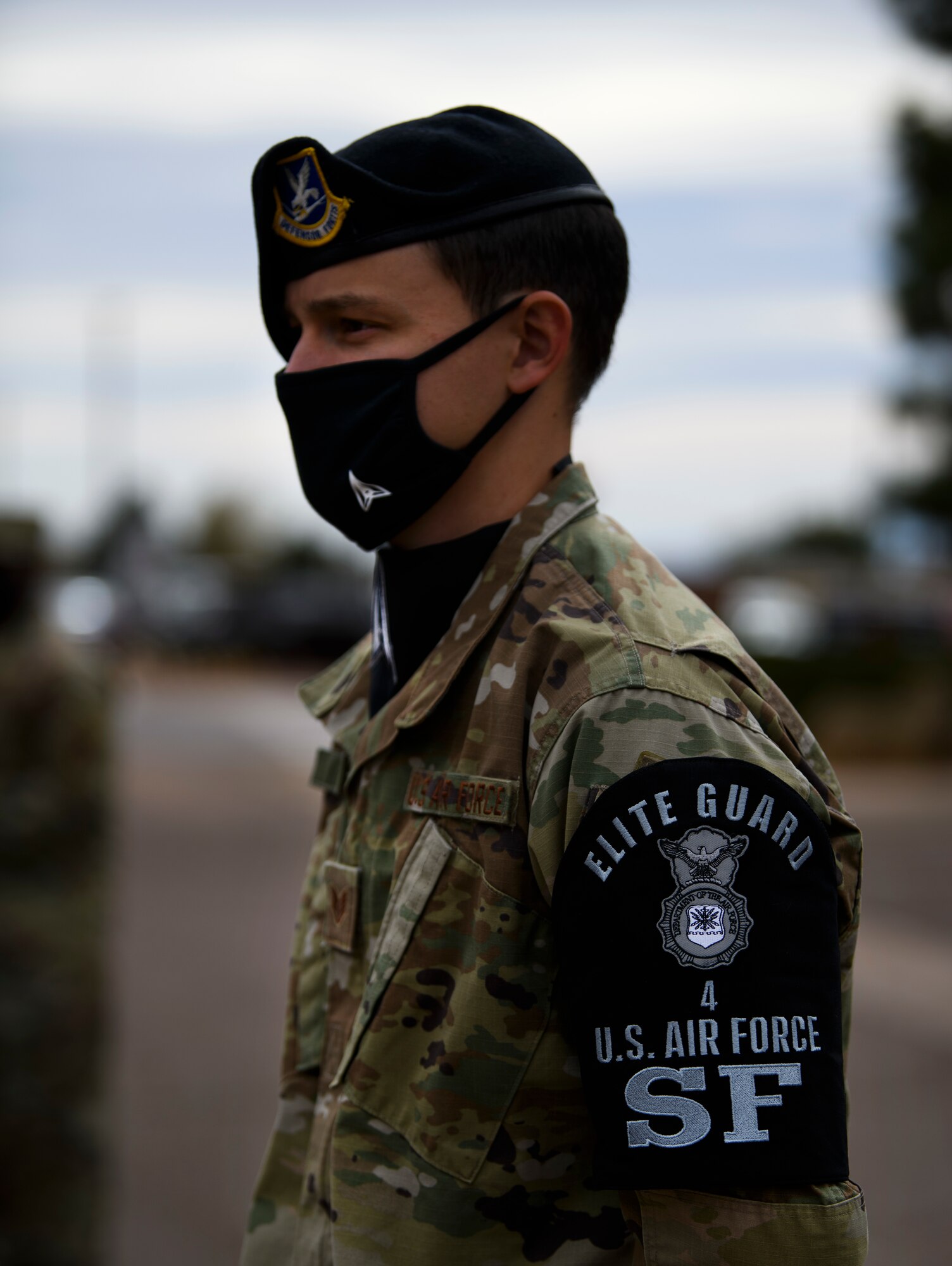 21st SFS member stands at attention