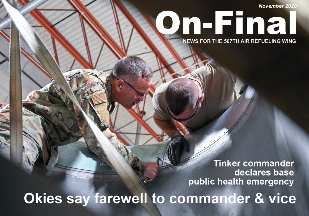 Maintainers from the 507th Maintenance Group perform maintenance on an engine Oct. 2, 2020, at Tinker Air Force Base, Oklahoma. (U.S. Air Force photo by Master Sgt. Grady Epperly)