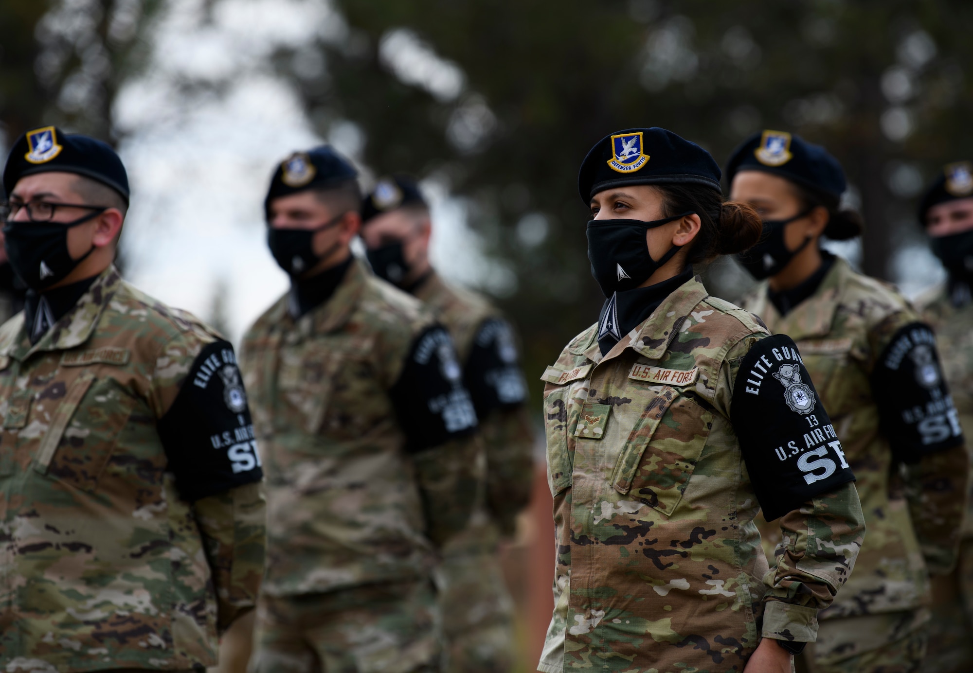 21st SFS members stands at attention