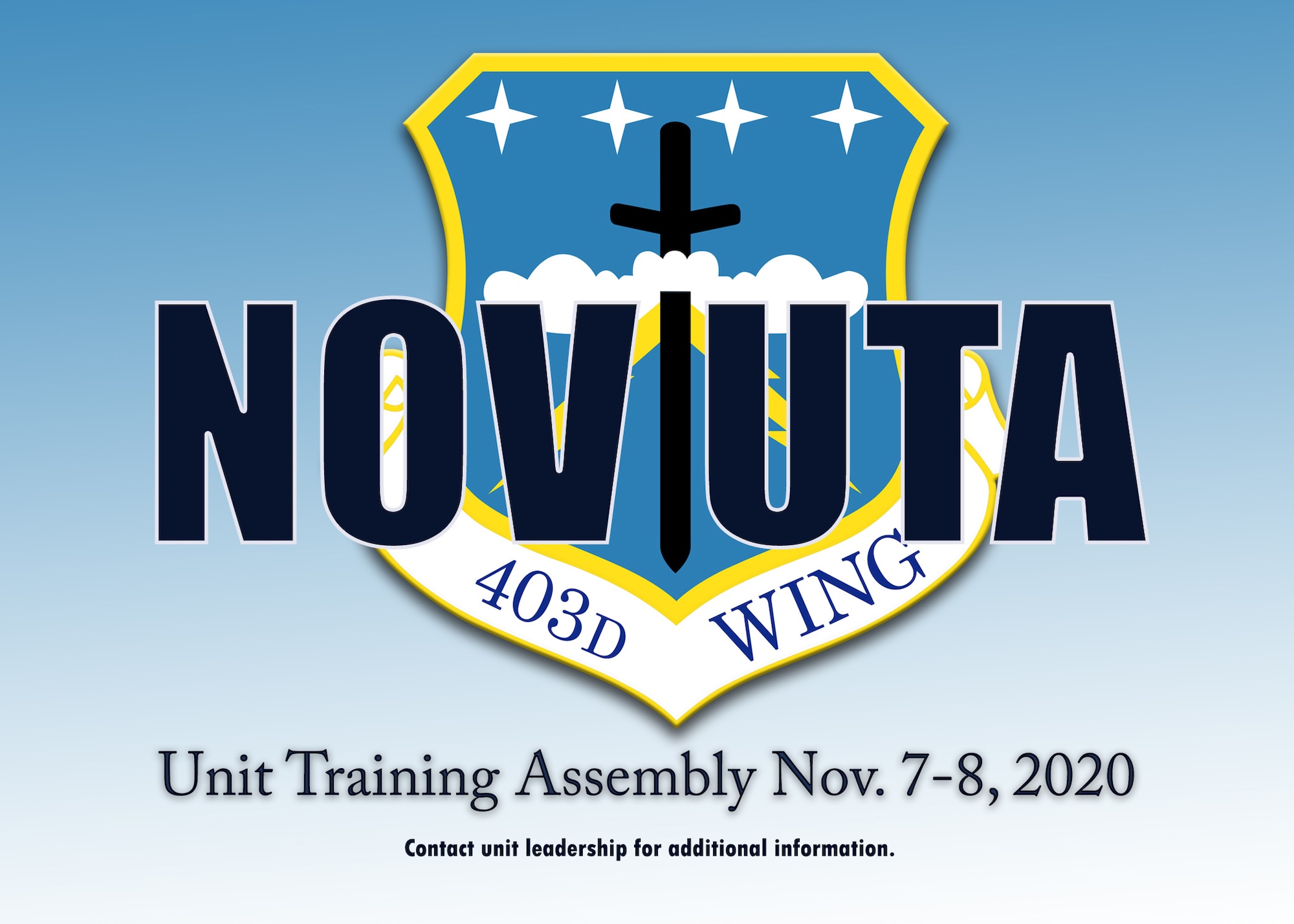 The 403rd Wing will have a UTA Nov. 7-8, 2020, with COVID-19 mitigation measures in place. (U.S. Air Force graphic by Lt. Col. Marnee A.C. Losurdo)