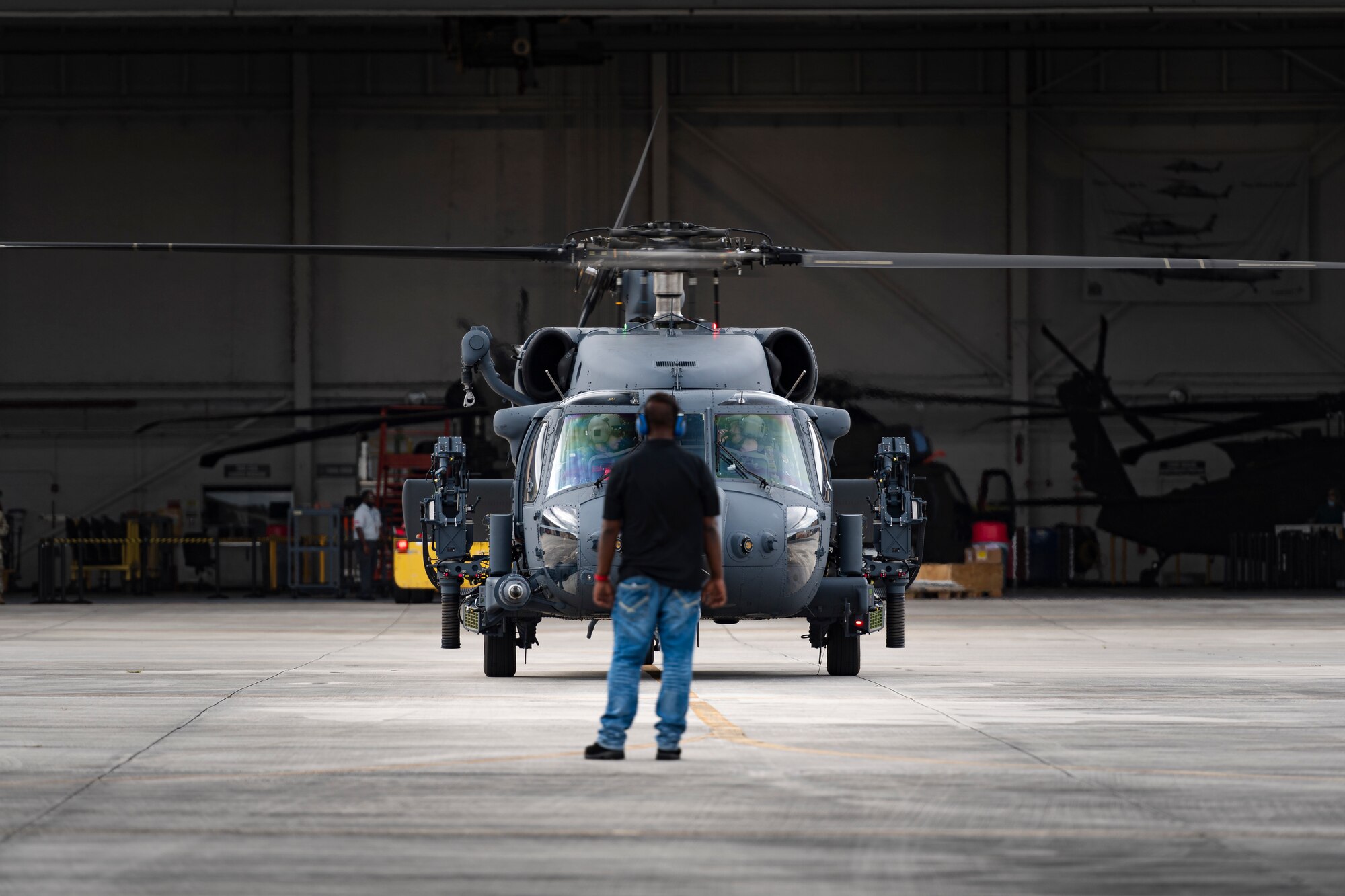 A photo of Airmen preparing for flight