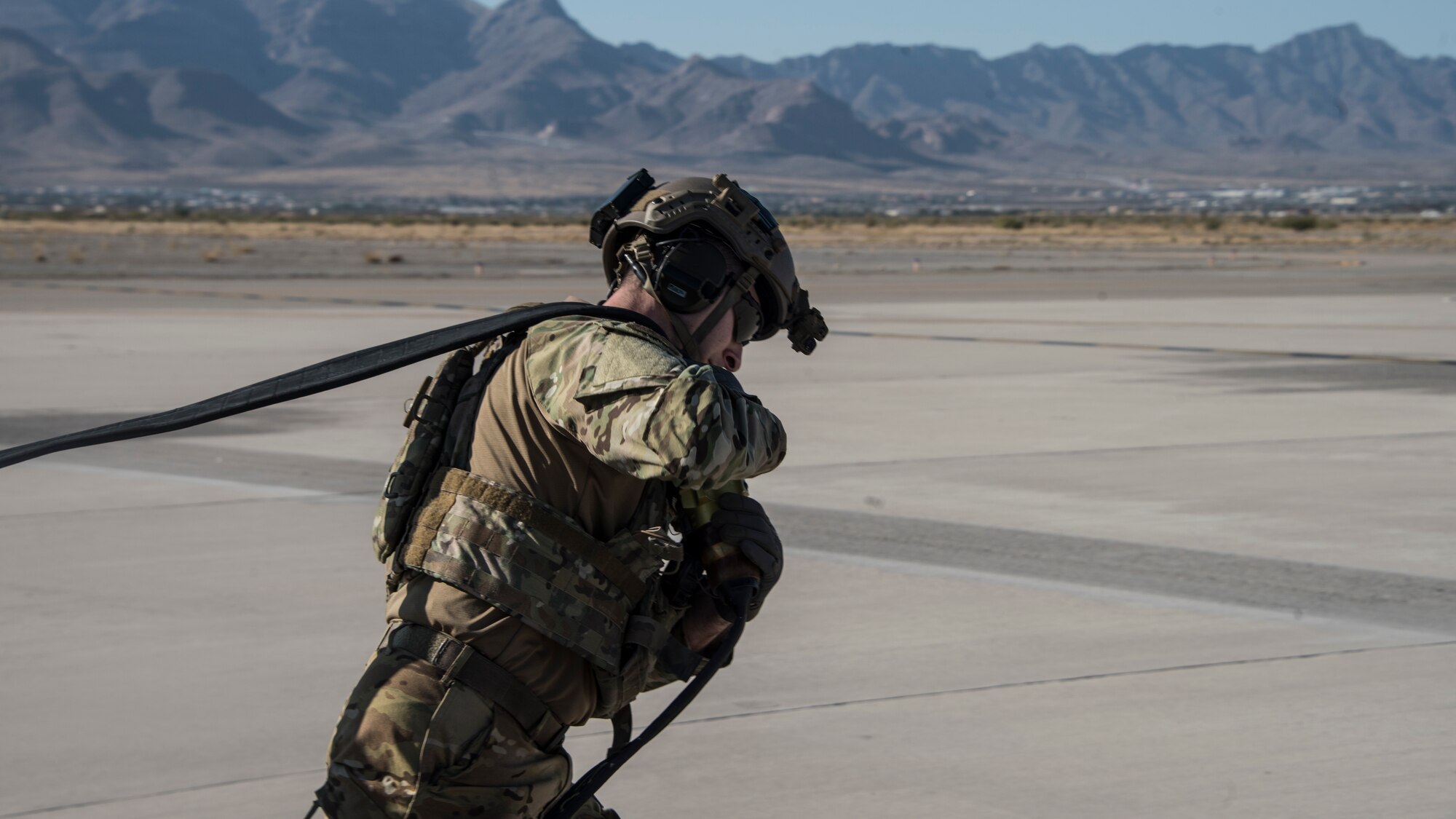 A photo of an Airman performing a FARP mission