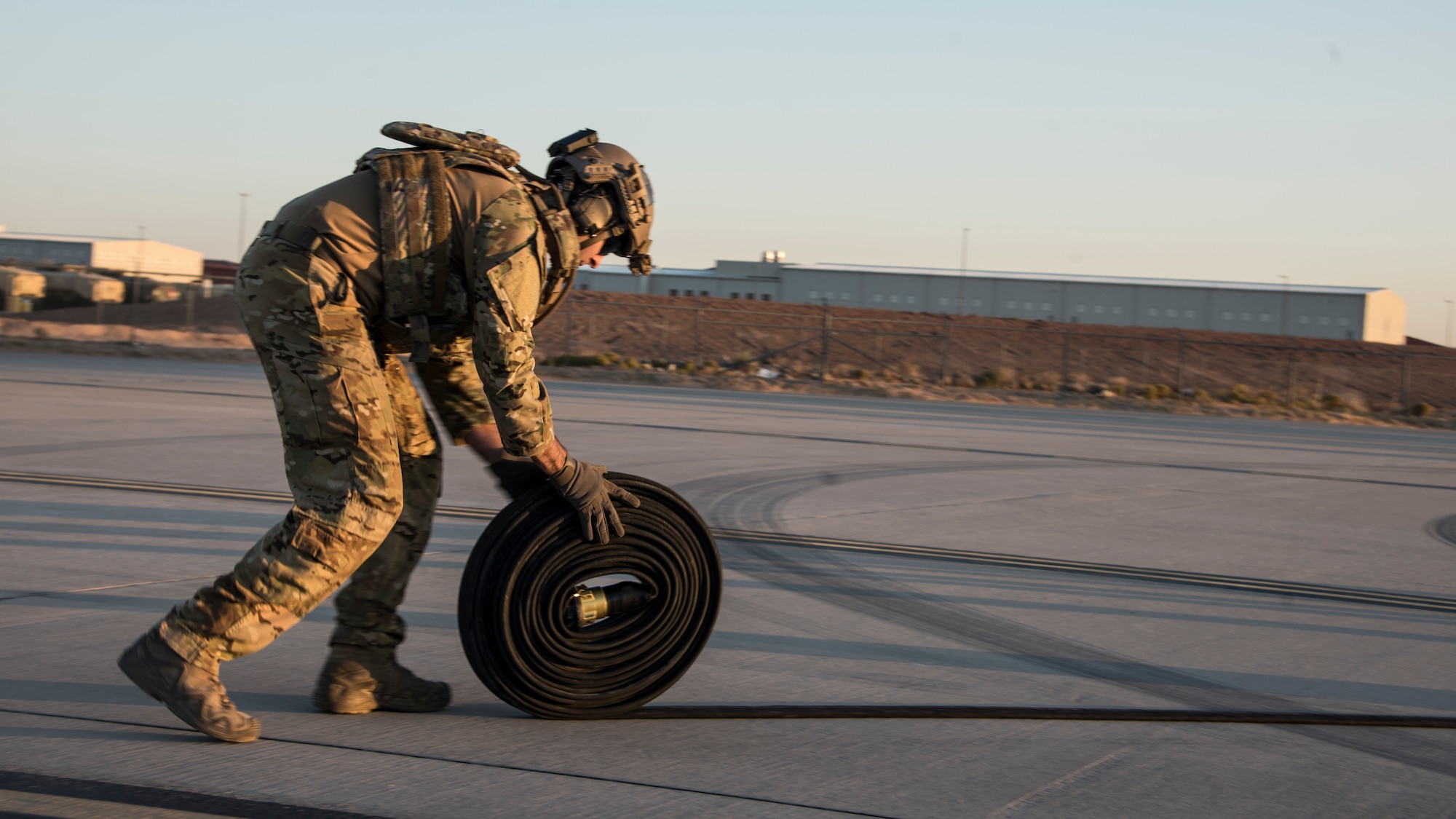 A photo of an Airman performing a FARP mission