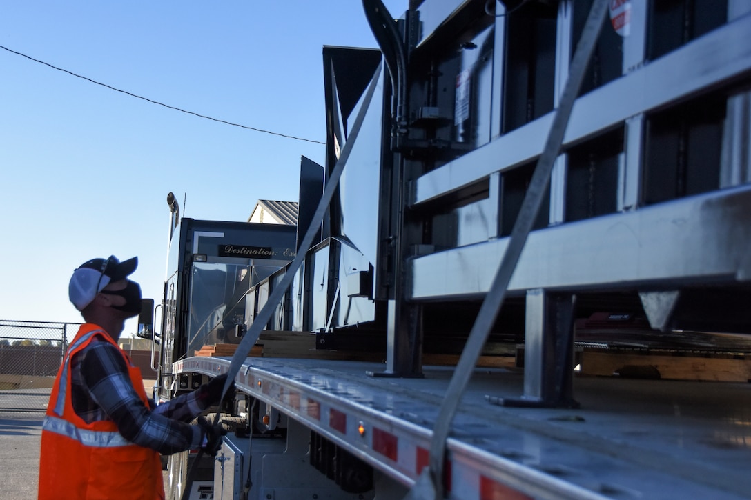 After two years of waiting, Donna Sykes, the Qualified Recycling Program manager for Sheppard AFB, when the recycling center installed a new cardboard baler Nov. 3, 2020.