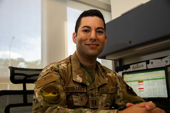 Capt. Lesie Hernandez, 42nd Medical Logistics Flight Commander, is recognized in honor of 4A Appreciation Week here, November, 6, 2020. 4A Appreciation Week gives thanks to healthcare administration Airmen. The medical squadron held events on base all week to pay tribute to the hardworking healthcare administrators who have been working tirelessly throughout the COVID-19 pandemic.(U.S. Air Force photo by Airman 1st Class Jackson Manske.)