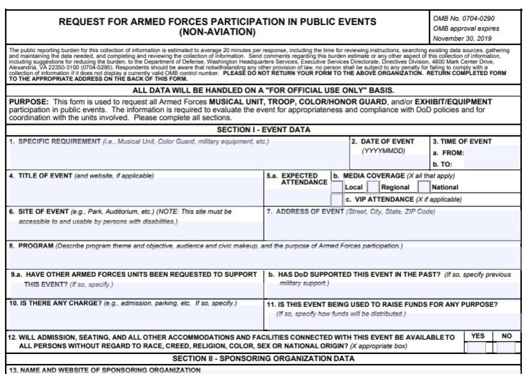 DD 2536 Form Screenshot