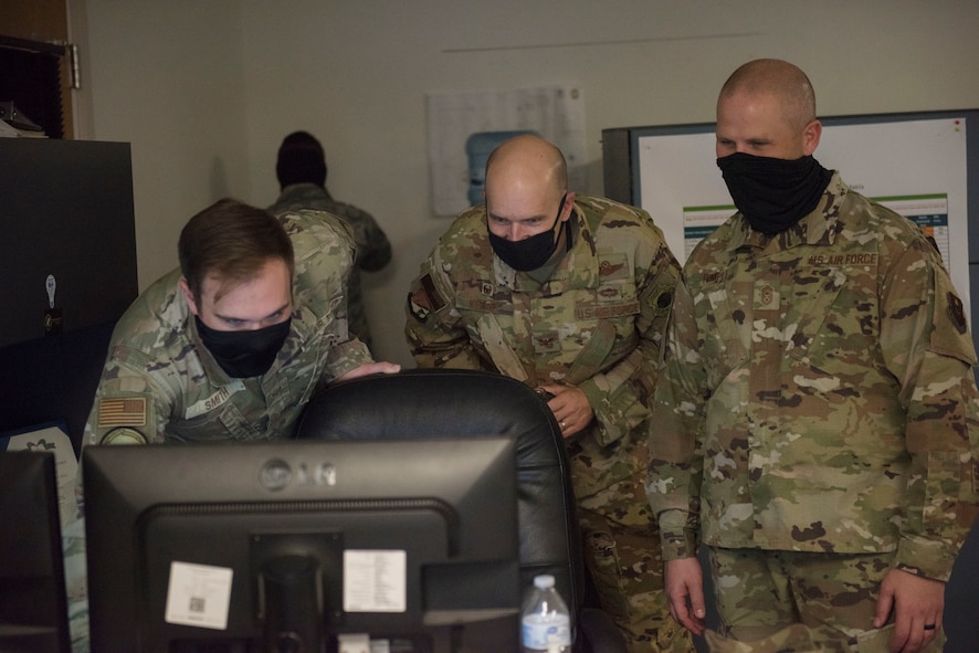 49th Wing Command Team visits 49th Communications Squadron