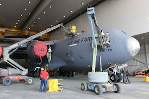 Airplane in hangar