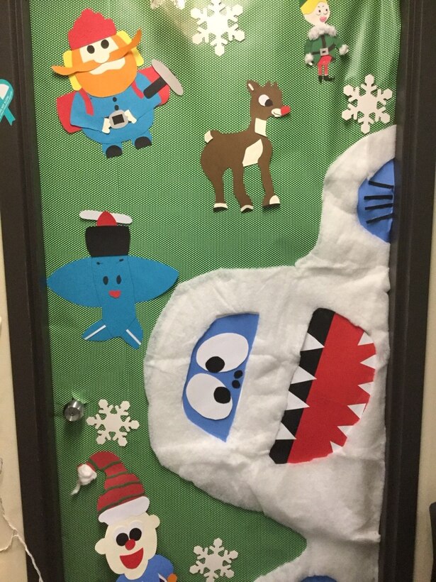 Senior Master Sgt. Catherine Devine’s, 434th military personnel superintendent, office door won the 2019 holiday door decorating contest at Grissom Air Reserve Base, Indiana. The Airman & Family Readiness Center is hosting this year’s contest and judging for the contest will be held on Dec. 6, 2020 by members from Grissom’s Key Spouse program. (Courtesy Photo)