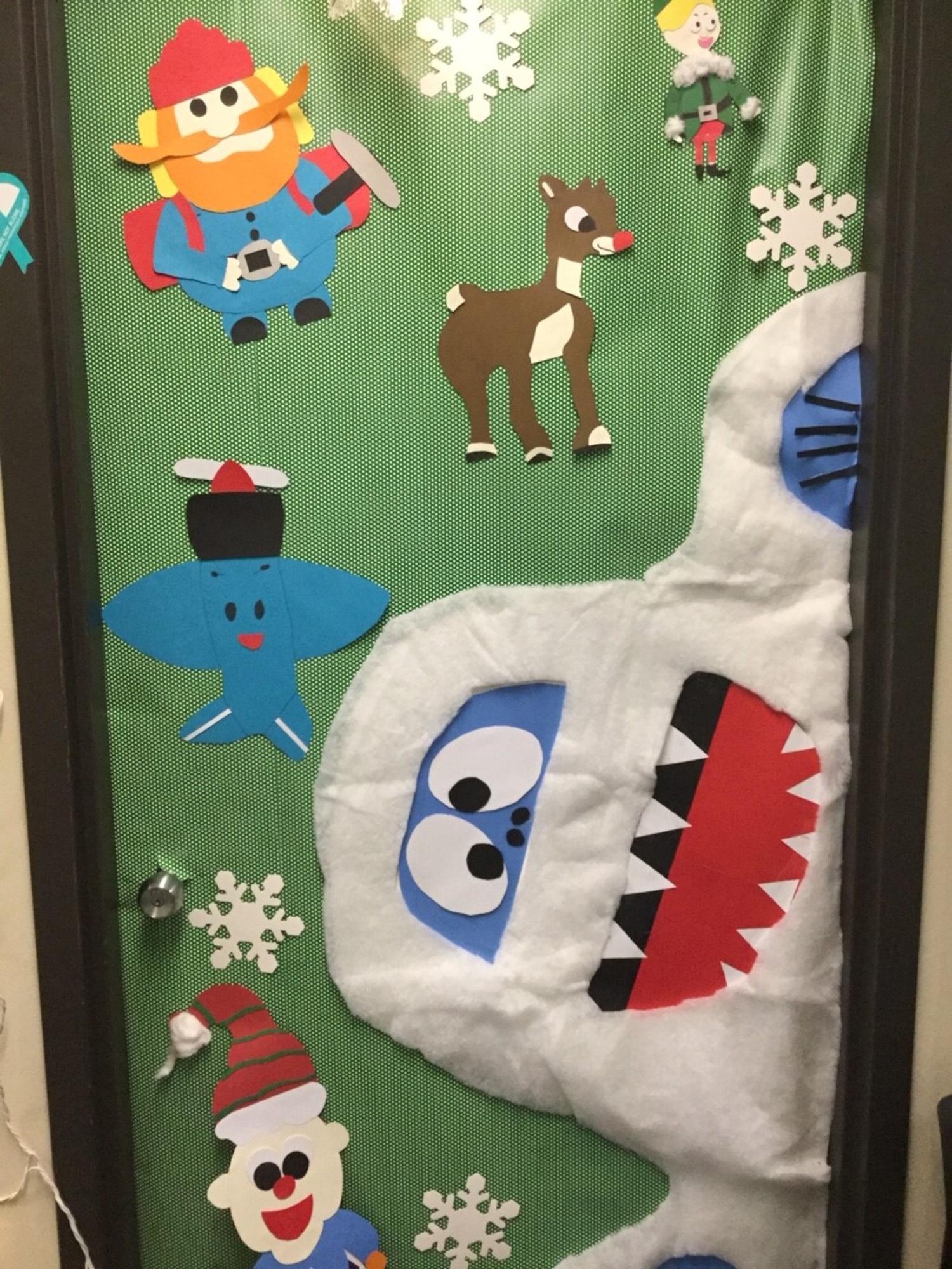 Senior Master Sgt. Catherine Devine’s, 434th military personnel superintendent, office door won the 2019 holiday door decorating contest at Grissom Air Reserve Base, Indiana. The Airman & Family Readiness Center is hosting this year’s contest and judging for the contest will be held on Dec. 6, 2020 by members from Grissom’s Key Spouse program. (Courtesy Photo)