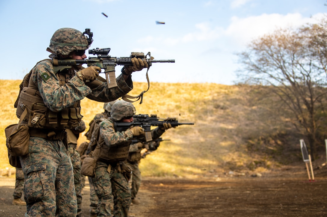 U.S. Marines participate in advanced marksmanship drills during exercise Fuji Viper 21.1 at Combined Arms Training Center, Camp Fuji, Japan, on Oct. 29.