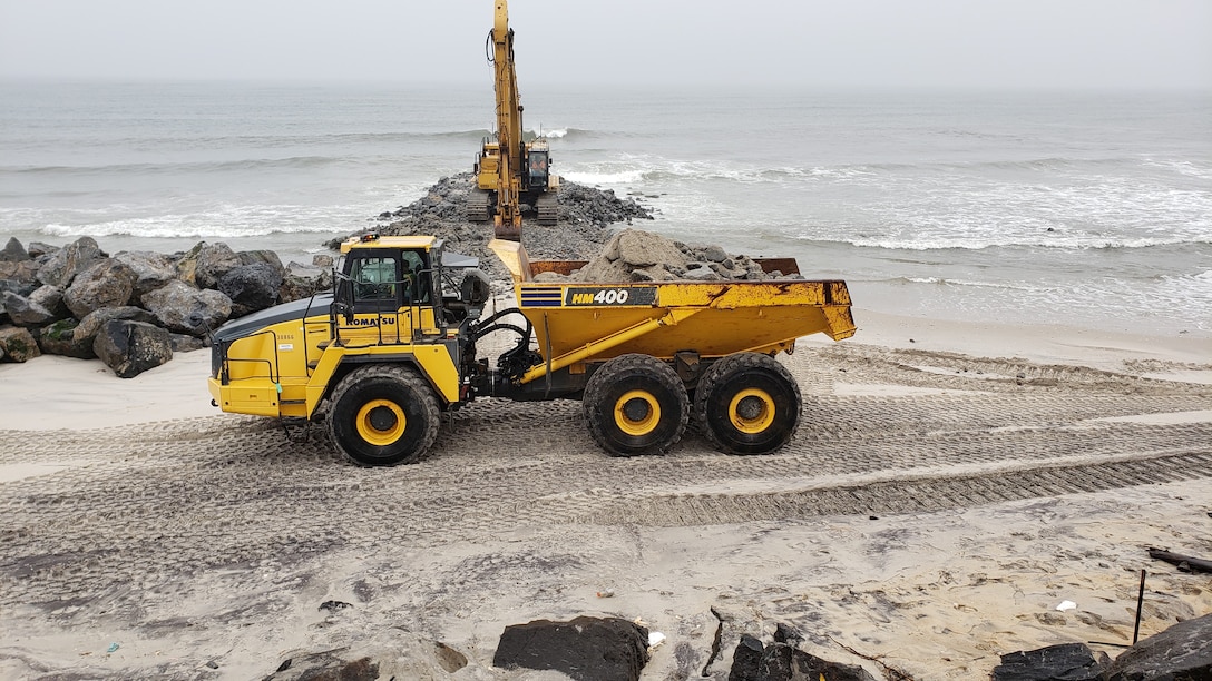 Crews resume work at Rockaway.