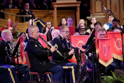Members of the Utah National Guard's 23rd Army Band perform at the Tabernacle on Temple Square for the Utah National Guard's 2019 Veterans Day Concert.