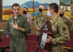 A U.S. flag, in honor of the Shoshone-Bannock Tribe, was presented to the tribe council Nov. 2. This special flag was flown over Afghanistan during the Idaho Air National Guard’s recent Southwest Asia deployment.