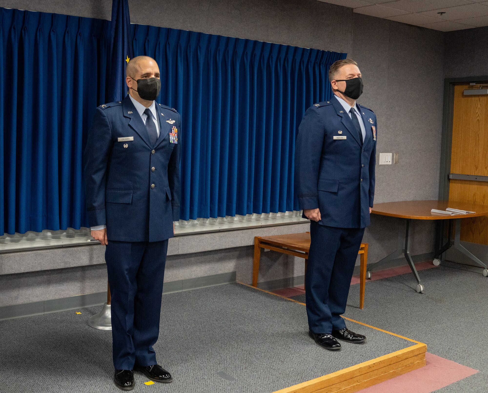 Alaska Air National Guard Col. Matthew Calabro succeeds Col. Kenneth Radford as 176th Mission Support Group commander .