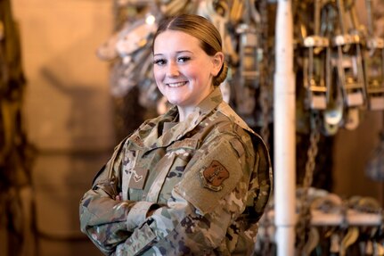 Airman 1st Class Julianne Arnold, an air transportation specialist for the 167th Airlift Wing, alerted emergency services to the home of a women battling COVID-19, Oct 15, 2020. Arnold has been serving on the West Virginia National Guard’s epidemiology task force since August, and called the women as part of her duties assisting the Jefferson County Health Department.