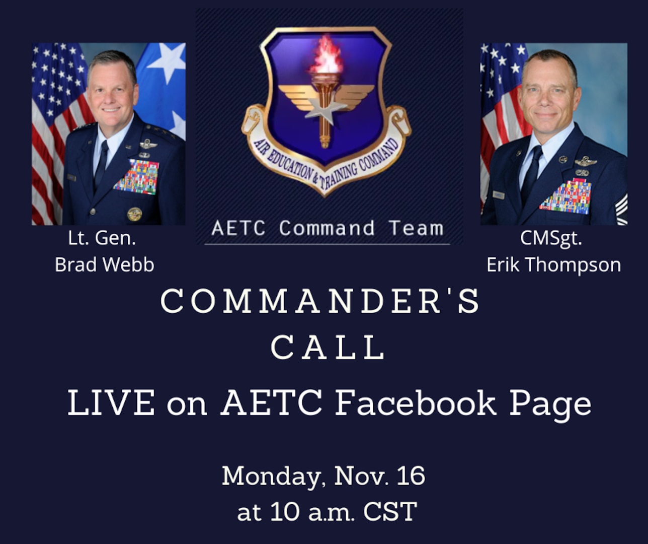 AETC Commander's Call Nov. 16 at 10 a.m.