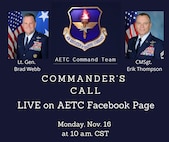 AETC Commander's Call Nov. 16 at 10 a.m.