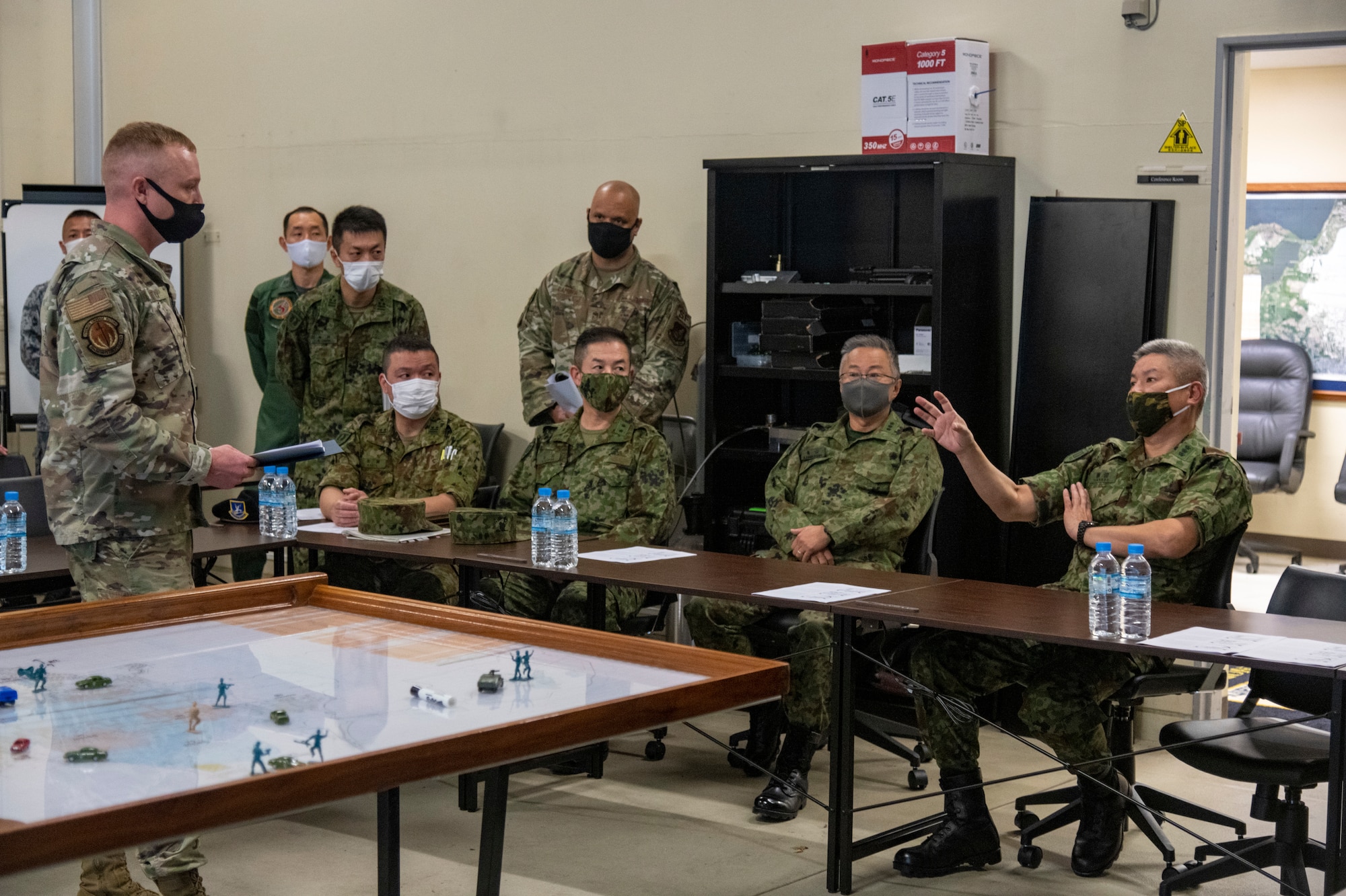 The 35th Security Forces Squadron practiced base defense with their Japanese counterparts during a bilateral Guard and Protect exercise, as part of Keen Sword 21, Oct. 26-28.