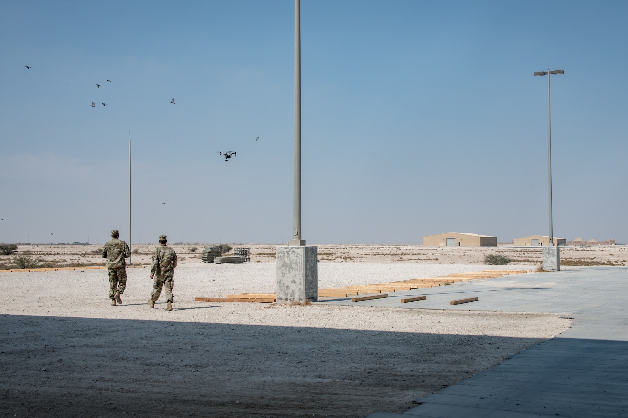 Airmen flying drone