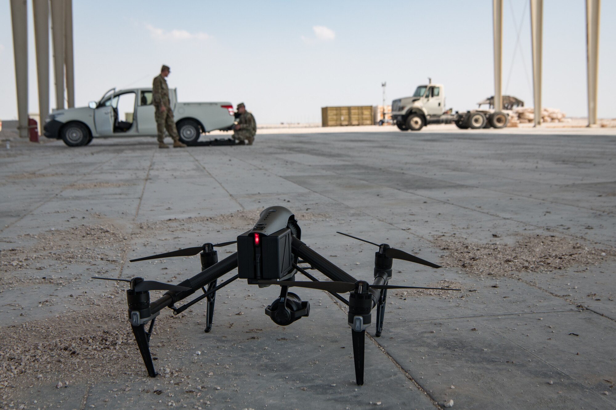 drone resting on ground