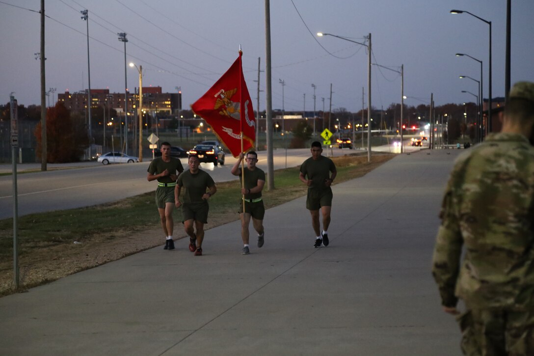 To commemorate 245 years of our Corps service to its Country,  the Marines of the Ozarks from Marine Corps Detachment, Fort Leonard Wood ran 245 continuous miles 4-6 Nov 2020 aboard Fort Leonard Wood